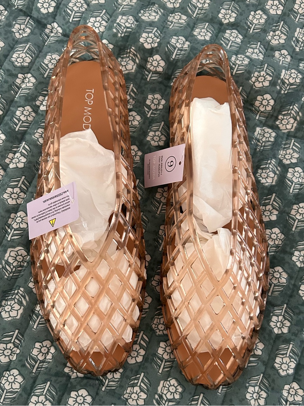 Top Moda Rose Gold Woven Flat Shoes